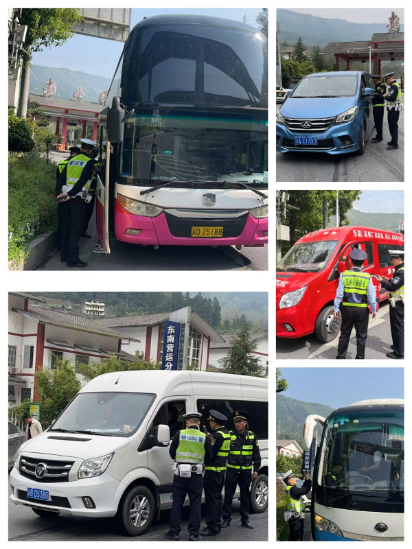 高速交巡警严查客运车辆  守护春季群众出行安全