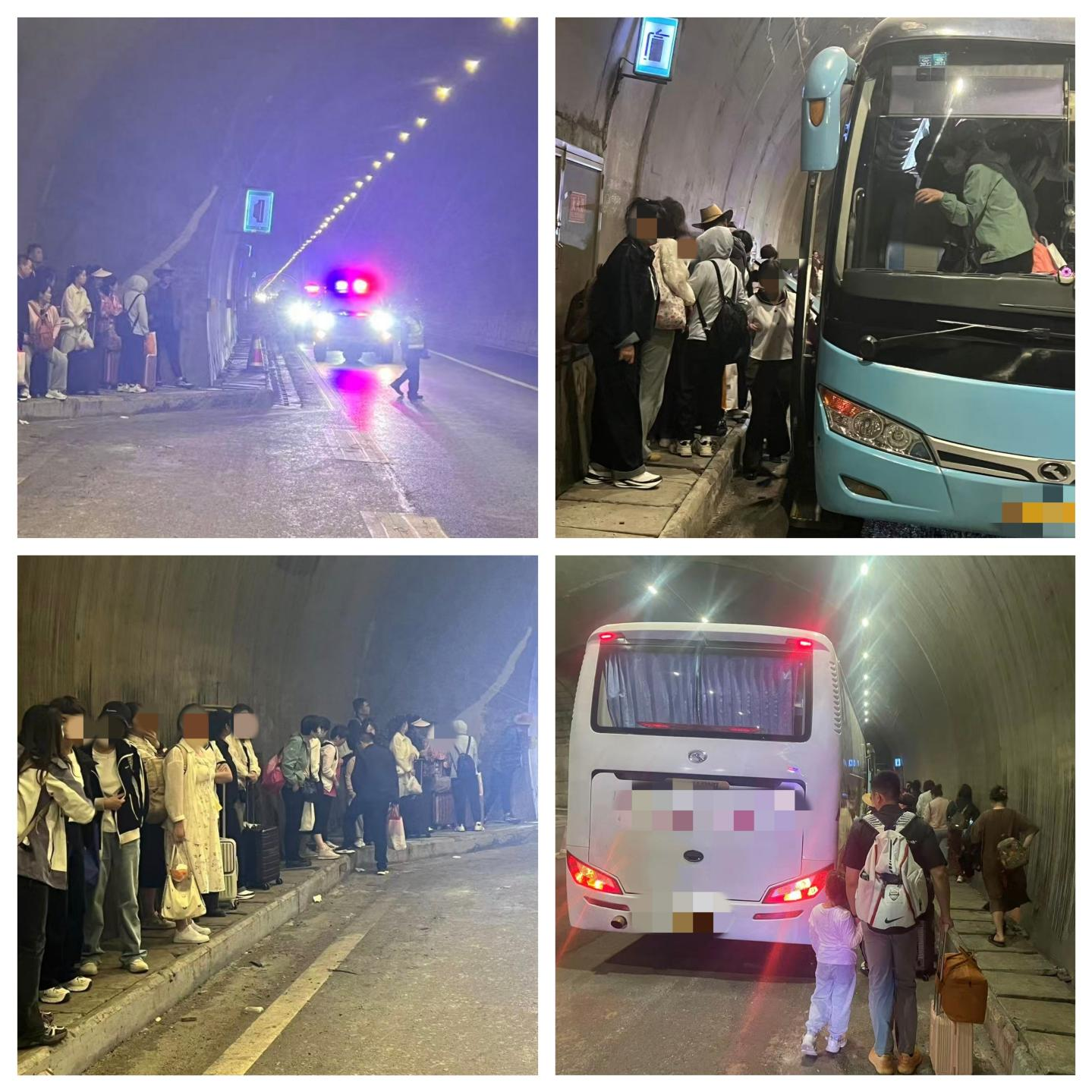 高速交巡警彭水大队： 帮助隧道内故障旅游车辆安全转移滞留游客
